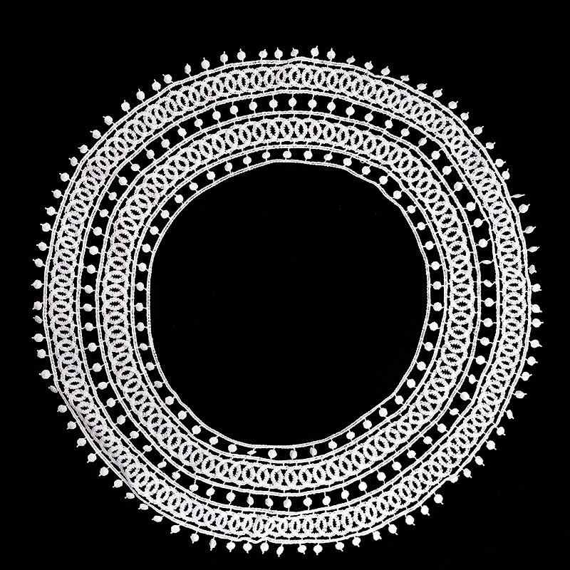 つけ襟 レディース アクセサリー ケミカルレース 刺繍 花 モチーフ 透かし彫り ラウンドネック ホワイト 再生繊維 上品 エレガント きれいめ 清楚 大人 かわいい 40代 フォーマル パーティー 普段使い 装飾