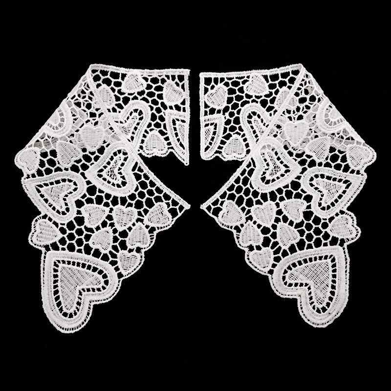Other - 付け襟 レディース キッズ ハート レース 刺繍 再生繊維 ハンドメイド 手芸 資材 スタンドタイプ ドールカラー 白 重ね着 装飾 アクセサリー フォーマル ドレス 子供服 上品 かわいい 清楚 ガーリー フェミニン 首元 アレンジ