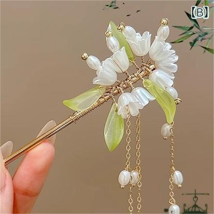 かんざし レディース 髪飾り アクセサリー タッセル 揺れる 中華風 漢服 着物 浴衣...