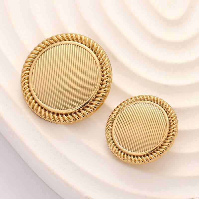 Button - ボタン メンズ レディース 釦 ぼたん ゴールド 金属 メタル 裁縫 手芸 パーツ 資材 ハンドメイド DIY 付け替え リメイク ジャケット コート スーツ ブレザー 高級感 シンプル ストライプ 縞模様 亜鉛合金 通勤 普段使い フォーマル