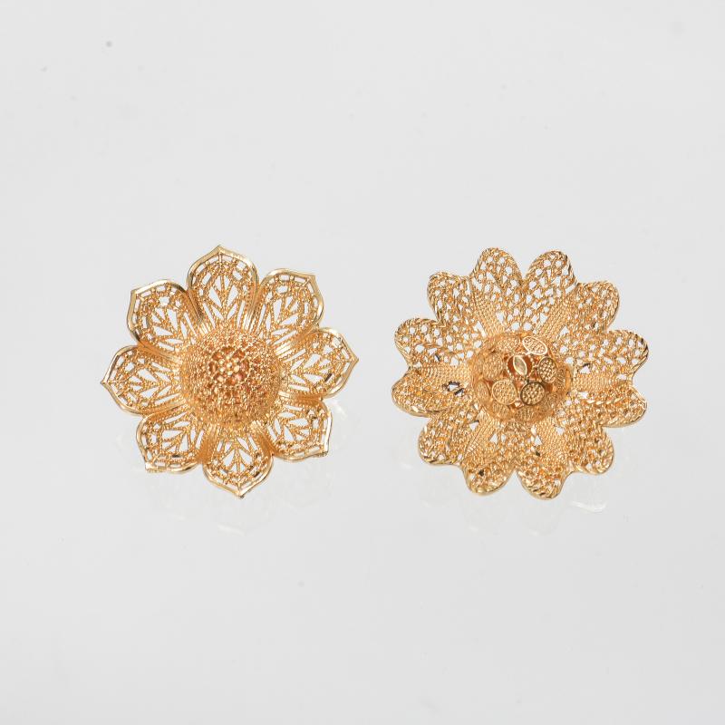 Button - カフスボタン レディース スカーフ留め スカーフリング 飾りボタン アクセサリー 花 フラワー 透かし彫り ゴールド 高級感 韓国ファッション クリスタル 電気メッキ加工 春夏 華やか ひまわり 向日葵 蓮 ハス 合金 通勤 オフィス