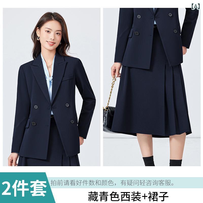 セットアップ レディース スーツ ジャケット 膝下 ロング タイトスカート 2点セット 秋冬 通勤 オフィス 事務服 仕事着 フォーマル きれいめ 上品 高級感 エレガント 無地 伸縮性 ストレッチ ポリエステル 長袖 ネイビー ブラック グレー 2