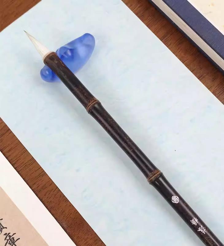 書道 筆 練習 習字用具 文房具 兼毫 落橋 プロ 初心者 楷書 行書 多宝塔碑 書写 写経 竹 白 黒 漢字 精巧 紐 吊り下げ 便利 入門