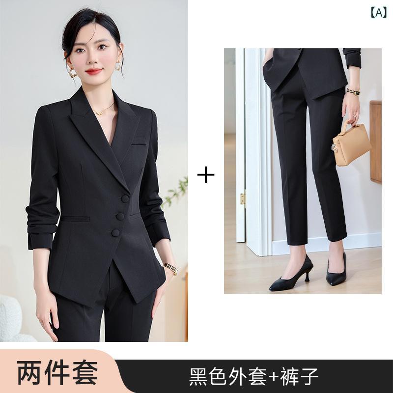 スーツ レディース セットアップ 秋冬 ジャケット 制服 オフィス ホテル 接客 高級...