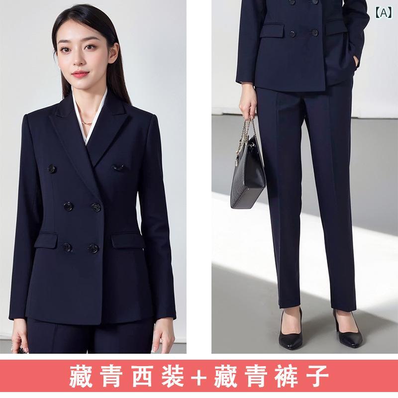 スーツ レディース 春秋 セットアップ 長袖 ボタン スリム ビジネス 通勤 事務服 ...