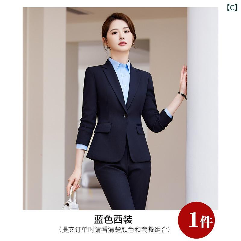 セットアップ レディース 春秋 ビジネススーツ 事務服 管理職 テーラードジャケッ...