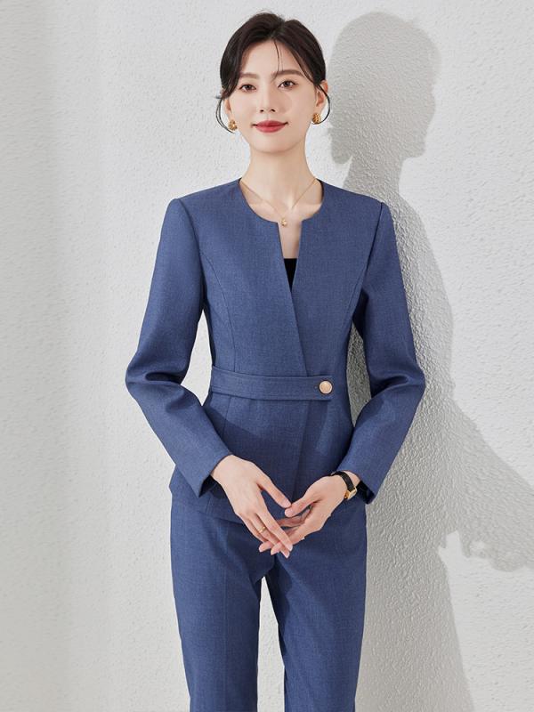 スーツ レディース セットアップ 秋冬 テーラードジャケット スカート パンツ 事務服 制服 ビジネス 通勤 受付 エレガント 高級感 ポリエステル ブラック グレーブルー ネイビー フォーマル 長袖