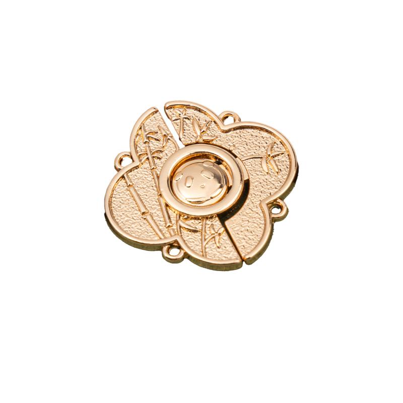 Button - ブローチ レディース 漢服 留め具 ボタン パンダ チャイナドレス ショール 雲肩 中華風 立ち襟 ヴィンテージ風 明代風 アクセサリー 金属製 亜鉛合金 かわいい レトロ 高級感 ゴールド シルバー 和装小物 普段使い