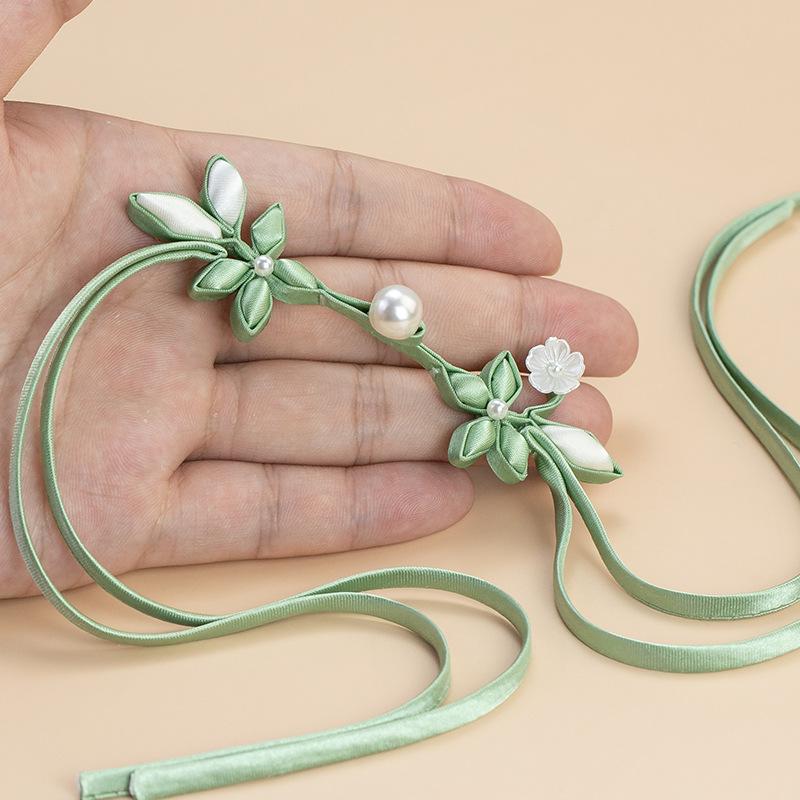 Button - チャイナボタン レディース 婦人 紐 飾り 留め具 漢服 唐装 桜 ハンドメイド 編み込み レトロ ヴィンテージ風 手芸用品 パーツ アレンジ リメイク サテン レッド オフホワイト ブルー 着物