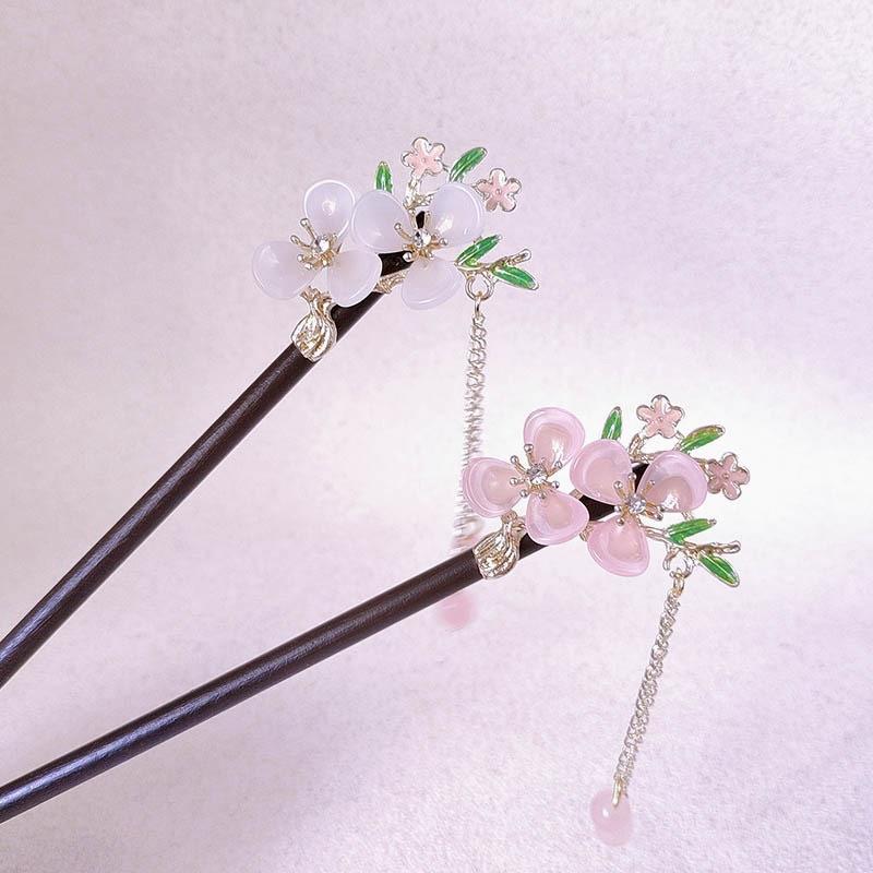 ・カテゴリ: ヘッドドレス・スタイル: 古風・素材: 木・モチーフ: 花・カラー: 桃花（ピンク）、桃花（ホワイト）・適用シーン: 結婚式、誕生日、旅行記念、祝日、新築祝い、展示会、広告宣伝、従業員福利厚生、周年記念、ビジネスギフト、開業祝い、表彰記念、広報企画