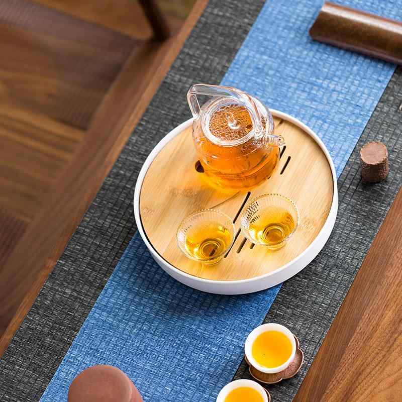 テーブルランナー メンズ レディース 綿麻 茶道 茶席 茶器敷き 禅 和風 和モダン ティーマット コットン リネン 手編み 高級感 シンプル おしゃれ 雑貨 キッチン用品 普段使い グレー レッド ブルー