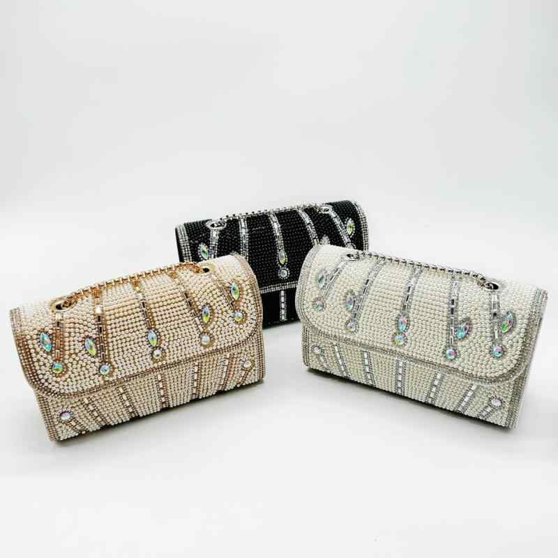 パーティーバッグ レディース ショルダー 鞄 クラッチ 斜めがけ コンパクト 横型 ミニ スクエア ビジュー ラインストーン キラキラ 高級感 おしゃれ 結婚式 披露宴 二次会 春夏 普段使い ポリエステル 銀 金 黒