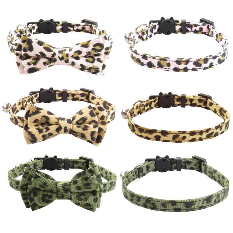 ・柄: ヒョウ柄・カラー展開: ブラウン, ピンク, グリーン・素材: 布・対象: 猫・サイズ: 約1.0×28cm・スタイル: ブリティッシュ