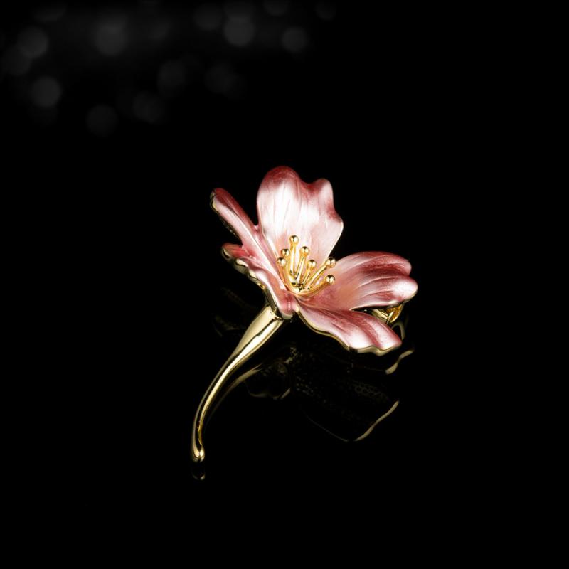 Other - ブローチ レディース 桜 さくら 花 フラワー モチーフ レトロ ヴィンテージ風 高級感 ピンバッジ コサージュ スーツ ジャケット アクセサリー エナメル 銅 個性的 ピンク 華やか 上品 フォーマル パーティー 普段使い