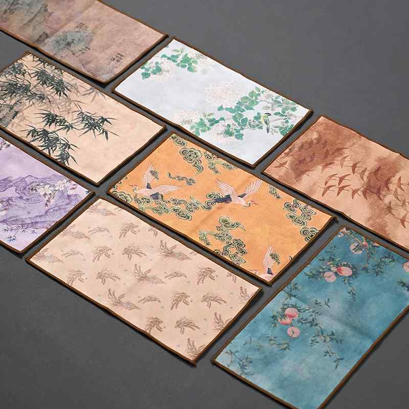 Hand Towel - 茶巾 厚手 マイクロファイバー 高吸水 高級感 和モダン 禅 ふきん 道具 中華 ティータオル 柔らかい 花柄 鶴 アジサイ 蝶 竹 桃 インテリア 雑貨 便利 丈夫 清潔 お手入れ クロス 来客用