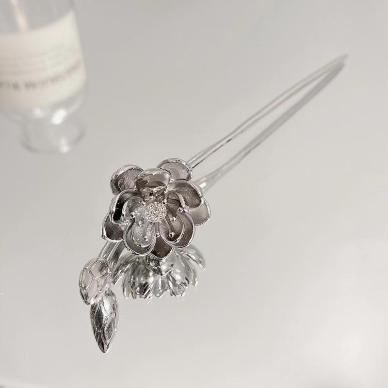 ・カテゴリ: ヘアアクセサリー・スタイル: レトロ・素材: 合金・: 蓮の花・加工: ハンドメイド・おすすめのシーン: ギフト・カラー: アンティークシルバー