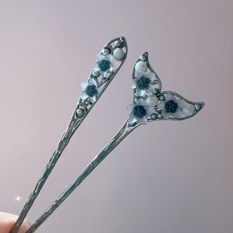 ・素材: 合金・スタイル: モダンチャイナスタイル・モチーフ: 花・加工: ハンドメイド・用途: 結婚式、誕生日、旅行記念、祝日、引越し、展示会、ノベルティ、福利厚生、周年記念、ビジネスギフト、開会式、表彰式、イベント・カラー展開: 一字、魚尾、U型・: 金属、魚尾、かんざし、古風・カテゴリ: ヘアアクセサリー