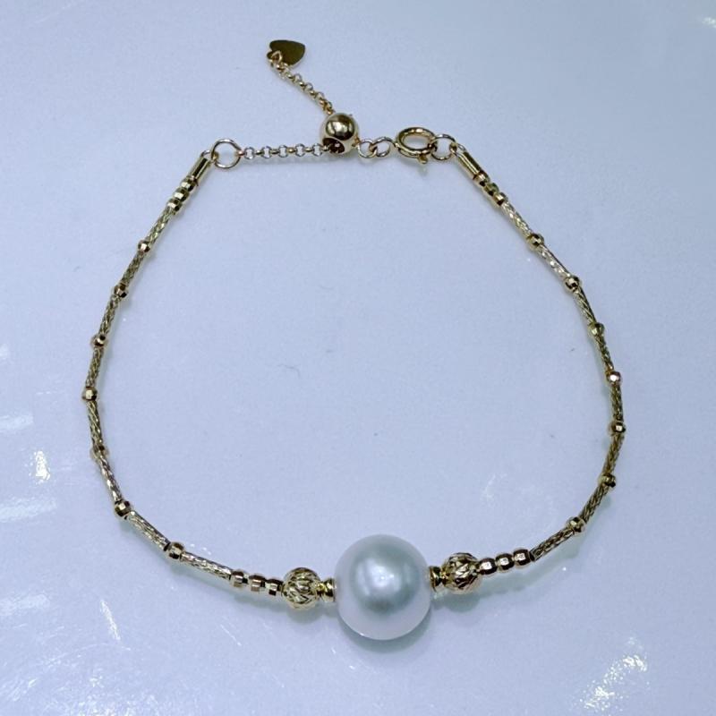 Other - ブレスレット レディース 淡水パール パール シルバー アクセサリー ジュエリー バングル 腕輪 高級感 ラウンド ホワイト パイナップルチェーン 冠婚葬祭 パーティー 普段使い ナチュラル オールシーズン