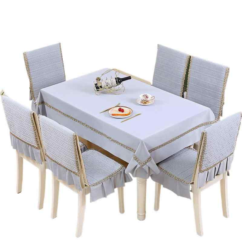 Sofa Covers - テーブルクロス 椅子カバー ダイニングチェアセット 座布団 クッション 高級感 滑り止め 綿 ベルベット 正方形 無地 モダン シンプル 一体型 家庭用 キッチン ブルー ベージュ グレー オールシーズン ウォッシャブル