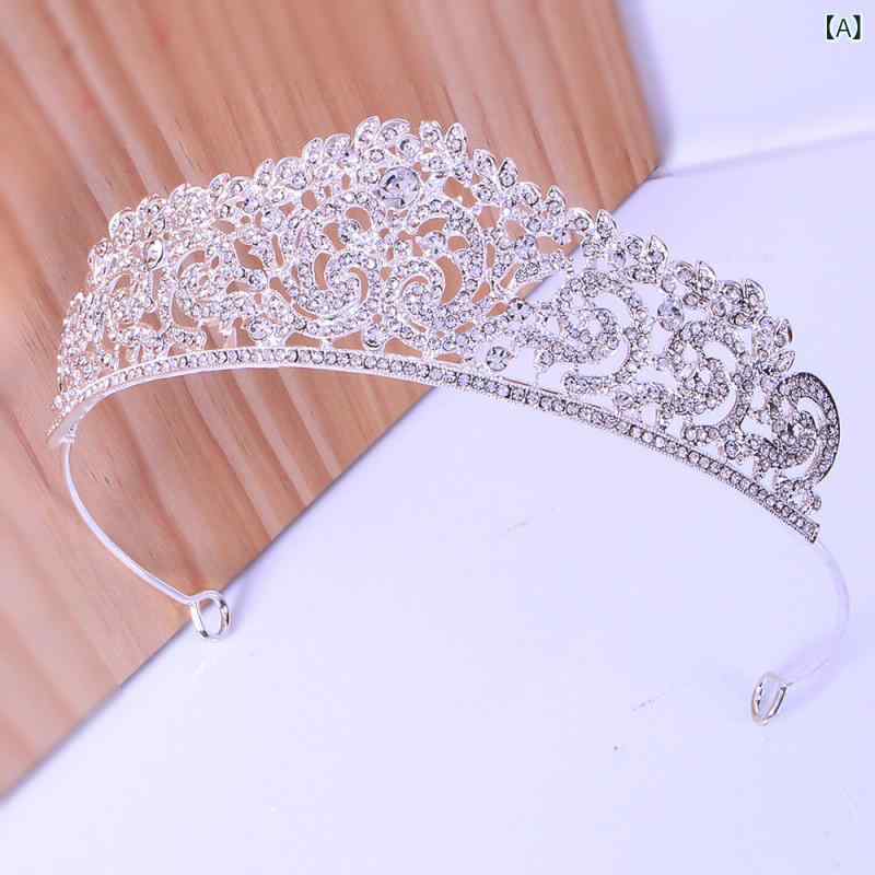 フロントップ楽天市場店のティアラ レディース 王冠 髪飾り ヘッドドレス ヘアアクセサリー 結婚式 成人式 誕生日 花嫁 ウェディング ブライダル プリンセス シンプル ビジュー ラインストーン ジルコニア キラキラ 高級感 シルバー ゴールド ローズゴールド｜アングル2