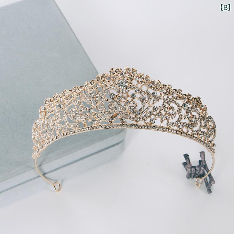 フロントップ楽天市場店のティアラ レディース 王冠 髪飾り ヘッドドレス ヘアアクセサリー 結婚式 成人式 誕生日 花嫁 ウェディング ブライダル プリンセス シンプル ビジュー ラインストーン ジルコニア キラキラ 高級感 シルバー ゴールド ローズゴールド｜アングル3