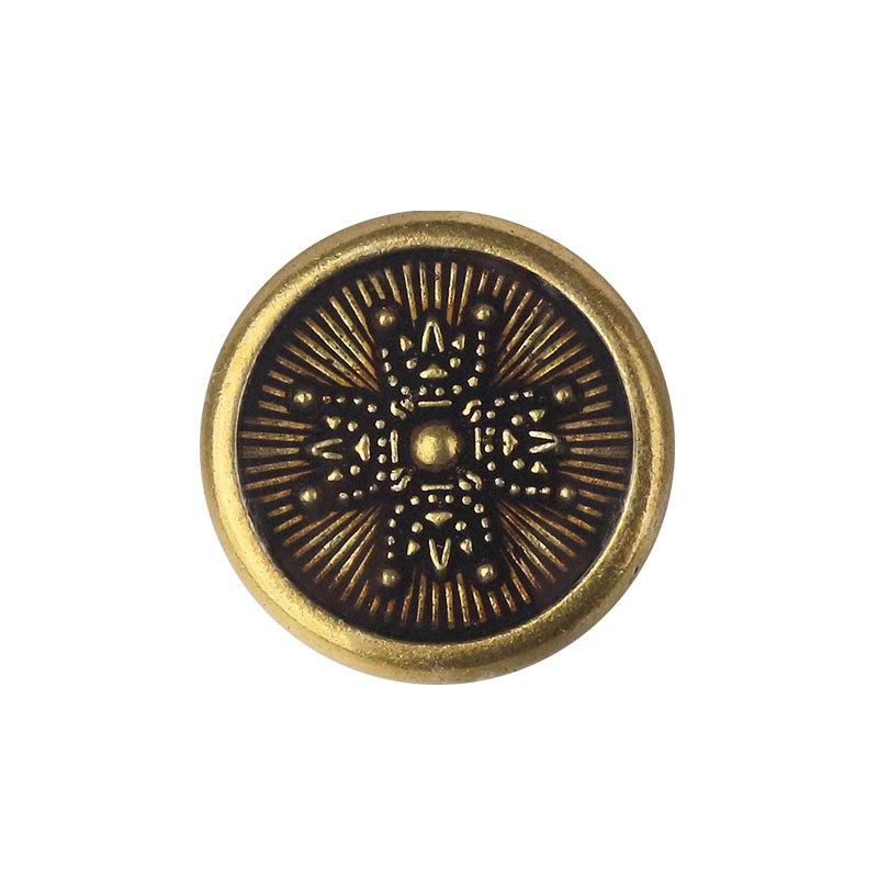 Button - ボタン メンズ レディース 金属製 合金 ヴィンテージ風 高級感 古銅 アンティーク風 飾りボタン スーツ コート ジャケット 付け替え 修理 ハンドメイド DIY 手芸 素材 部品 パーツ 15mm 19mm 23mm