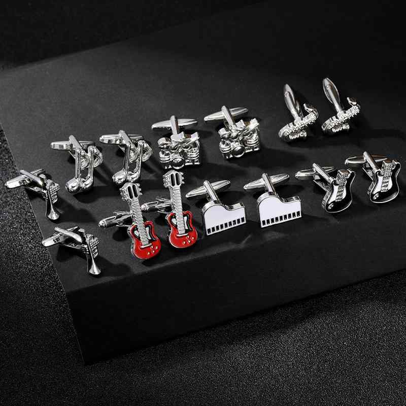 カフスボタン メンズ レディース ピアノ ギター 楽器 音楽 モチーフ 合金 金属 電気メッキ加工 ビジネス 冠婚葬祭 結婚式 フォーマル 高級感 スーツ シャツ 袖口 アクセサリー 小物 おしゃれ 冬 幾何学模様