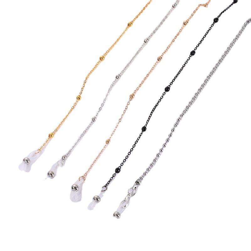 Chains - 眼鏡チェーン レディース 母の日 プレゼント マスクストラップ フェイクパール ステンレス 金属製 落下防止 紛失防止 ロングネックレス ヴィンテージ風 エレガント 上品 かわいい 韓国 普段使い 通勤 食事用 ゴールド ブラック シルバー オールシーズン