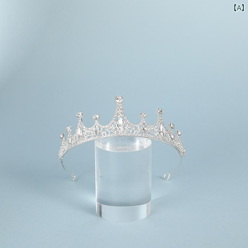 ティアラ レディース ヘアアクセサリー 王冠 カチューシャ ブライダル 結婚式 ウェディング プリンセス パーティー 髪飾り 合金 電気メッキ加工 クリスタル ラインストーン 高級感 かわいい 華やか シルバー ゴールド 秋冬 2