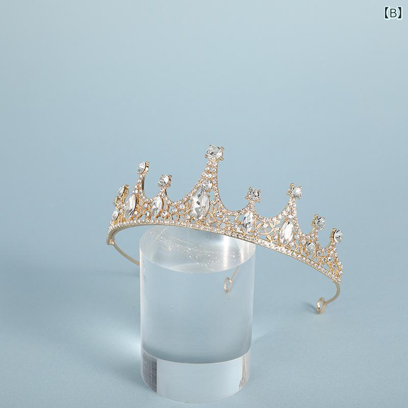 ティアラ レディース ヘアアクセサリー 王冠 カチューシャ ブライダル 結婚式 ウェディング プリンセス パーティー 髪飾り 合金 電気メッキ加工 クリスタル ラインストーン 高級感 かわいい 華やか シルバー ゴールド 秋冬 3