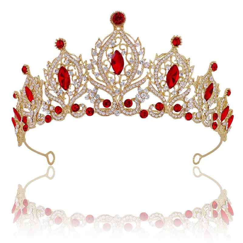 ティアラ レディース ヘッドドレス 髪飾り ヘアアクセサリー 花嫁 ブライダル 結婚式 ラインストーン ビジュー クリスタル ゴージャス 高級感 ヴィンテージ風 春夏 ゴールド シルバー ホワイト 王冠 電気メッキ加工