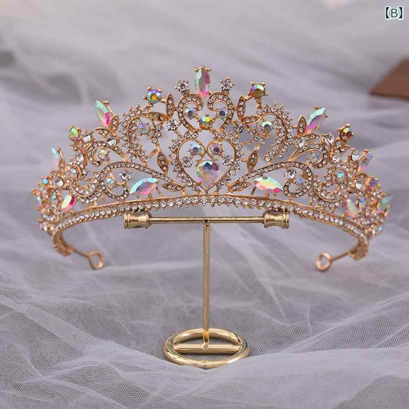 フロントップ楽天市場店のカチューシャ レディース ティアラ クラウン 髪飾り ヘアアクセサリー 欧米風 バロック調 ウェディング 結婚式 パーティー ラインストーン 電気メッキ加工 プリンセス 合金 シルバー ゴールド パープル ヘッドドレス｜アングル3