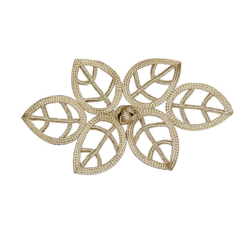 ボタン チャイナ風 ハンドメイド 飾り ゴールド リーフ 葉 ペア 手芸 クラフト パーツ 資材 デコレーション 欧米 ブリティッシュスタイル ドレス ダンス衣装 ジーンズ デニム 高級感