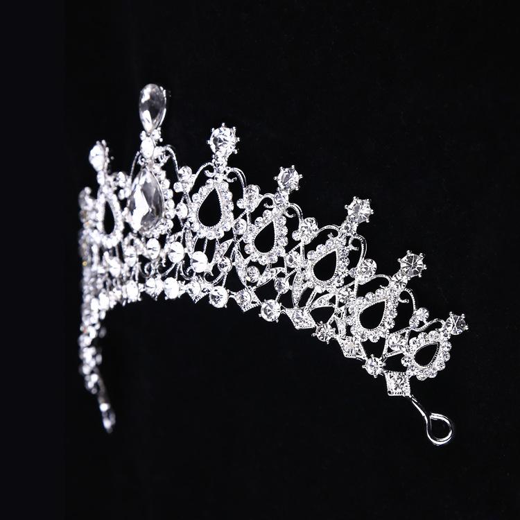 ティアラ レディース 王冠 クラウン ヘアアクセサリー ヘッドドレス 髪飾り ラインストーン ビジュー 合金 プリンセス エレガント 高級感 キラキラ 結婚式 披露宴 前撮り シルバー ゴールド ウェディング ブライダル