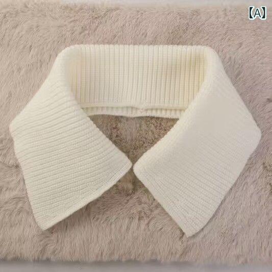 フロントップ楽天市場店の付け襟 キッズ 男の子 女の子 ネックウォーマー 秋冬 防寒 暖かい 柔らかい 汚れ防止 取り外し可能 リブニット スクエアカラー 綿 おしゃれ かわいい 韓国 無地 カジュアル 通学 ホワイト ブラック ピンク｜アングル2