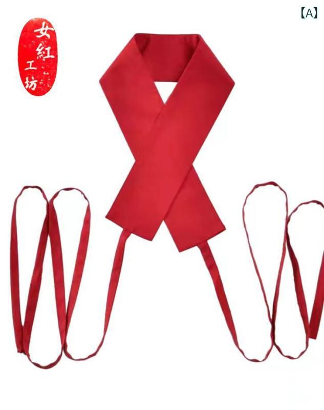 付け襟 フェイクカラー メンズ レディース 漢服 重ね 伊達 着物 中国 民族 伝統的 ステージ衣装 交差 Vネック 紐 コットン素材 柔らかい 通気性 コスプレ 演劇 舞台 撮影用 普段使い 赤 ワインレッド 無地 レトロ ヴィンテージ風 オールシーズ