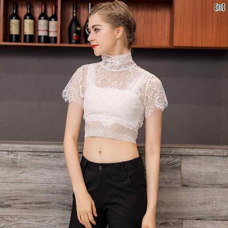 つけ襟 レディース レース ハイネック インナー 重ね着 レイヤード トップス ブラウス 装飾 華やか 上品 高級感 大人 かわいい 春夏 ホワイト ブラック 韓国 通勤 通学 普段使い ポリエステル ナイロン アセテート繊維 3