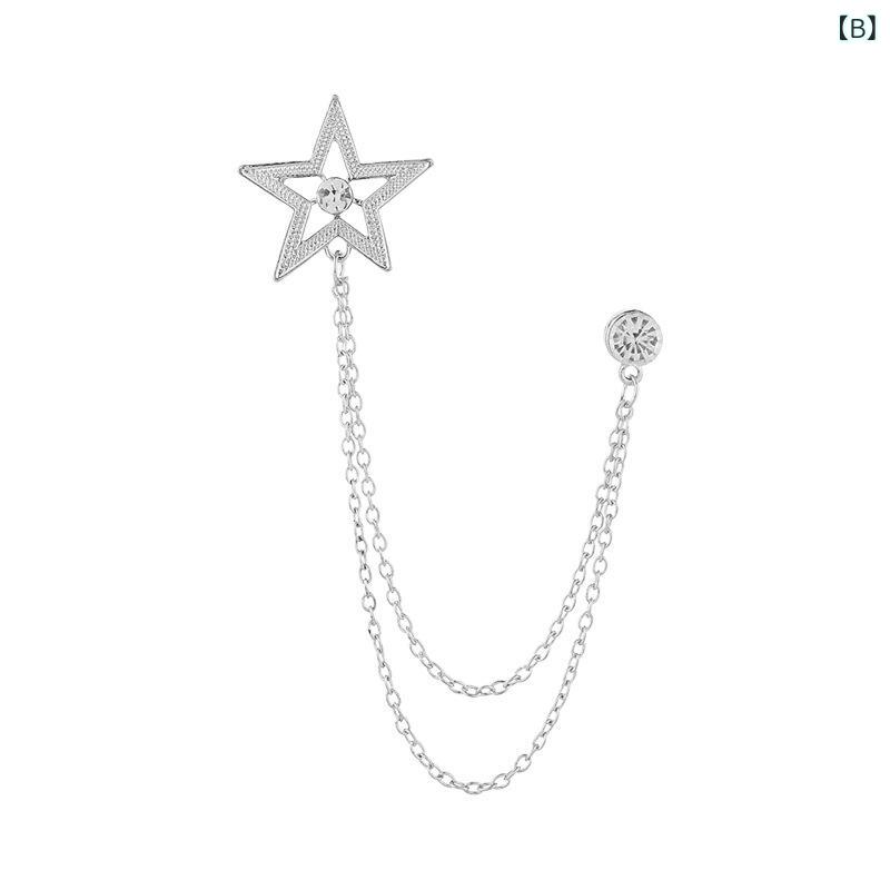 ブローチ メンズ レディース 星形 ラペルピン バッジ アクセサリー フリンジ ライ...
