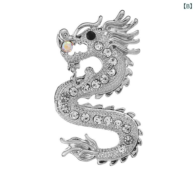 ブローチ メンズ レディース 龍 ドラゴン 中国風 ヴィンテージ風 バッジ 徽章 スー...
