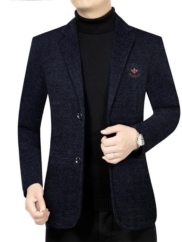 Jumper, Blouson - テーラードジャケット メンズ 紳士 お父さん ビジネス カジュアル 40代 スリム 細身 アウター 上着 春夏 長袖 通気性 防風 ポリエステル 混紡 ボタン コーヒー ネイビー 紺 無地 高級感 シンプル 通勤