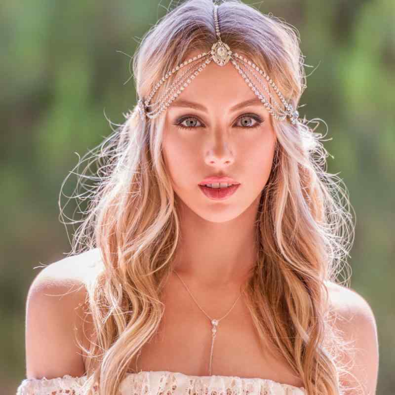 ・カテゴリ: ヘアチェーン・スタイル: 欧米風・素材: ラインストーン・要素: 水滴・加工: メッキ・カラー展開: ゴールド、シルバー