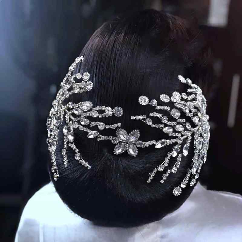 カチューシャ レディース ヘアアクセサリー 髪飾り ヘッドドレス ブライダル ウェディング 結婚式 ラインストーン ハンドメイド ビジュー デイジー フラワー パーティー 披露宴 花嫁 成人式 シルバー 高級感 春夏