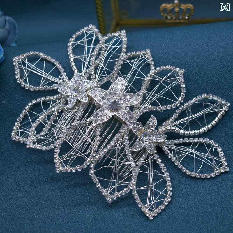 ヘアコーム レディース 髪飾り ヘアアクセサリー ヘッドドレス 結婚式 パーティー ...