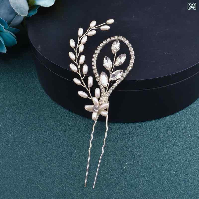 コーム レディース ヘアアクセサリー ヘッドドレス 髪飾り かんざし パール ライン...