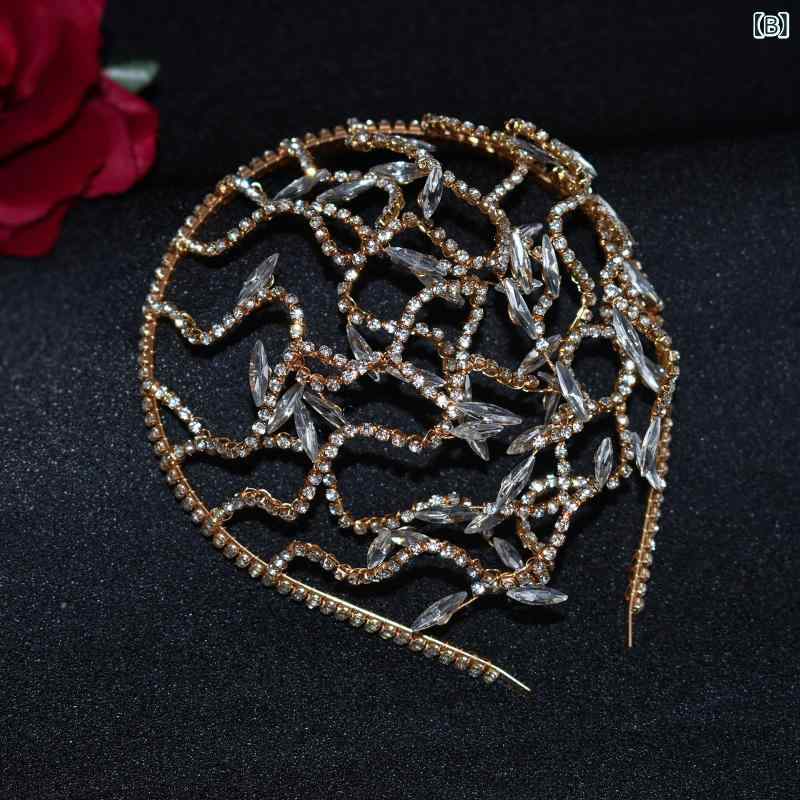 フロントップ楽天市場店のヘッドドレス レディース ヘアアクセサリー 髪飾り 結婚式 ブライダル パーティー 花嫁 ハンドメイド ラインストーン ジルコニア クリスタル シルバー ゴールド カチューシャ ワイヤー 小枝 華やか 高級感｜アングル3