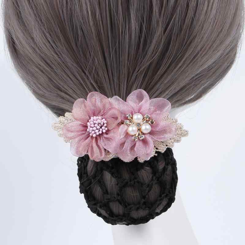 バレッタ レディース シニヨンネット お団子ネット 髪留め 髪飾り ヘアアクセサリ...