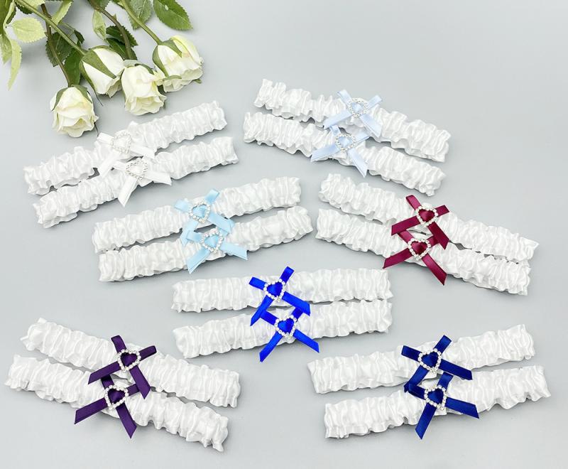 ガーターリング レディース ブライダル ウェディング 結婚式 花嫁 チョーカー リボン ラインストーン ビジュー 脚飾り 太もも用 ジュエリー セクシー エレガント かわいい 高級感 ホワイト ブルー ネイビー 春夏