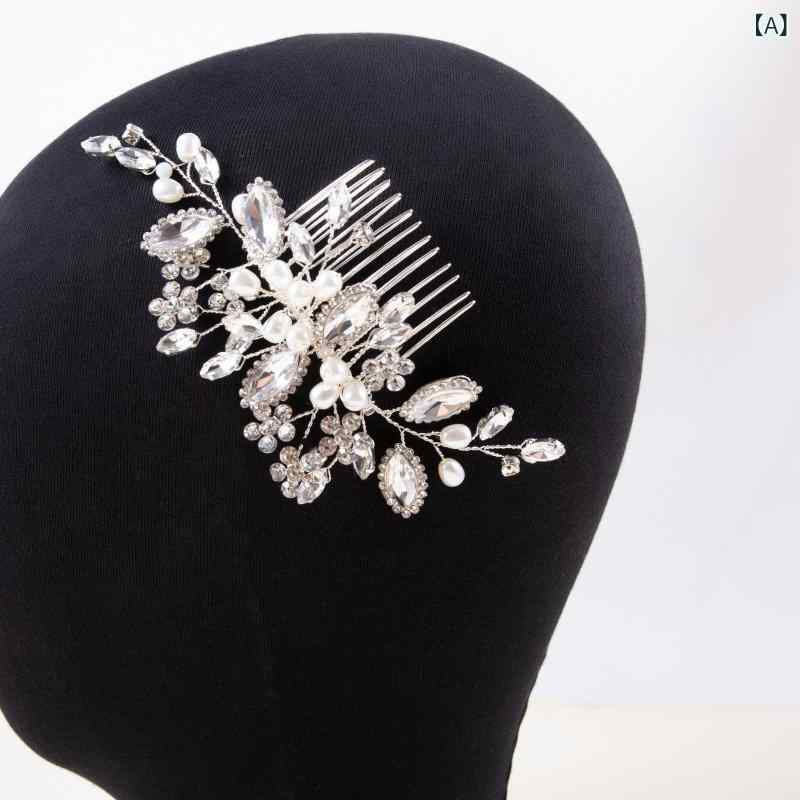 ヘアアクセサリー レディース サイドコーム ヘッドドレス 結婚式 ブライダル 披露...