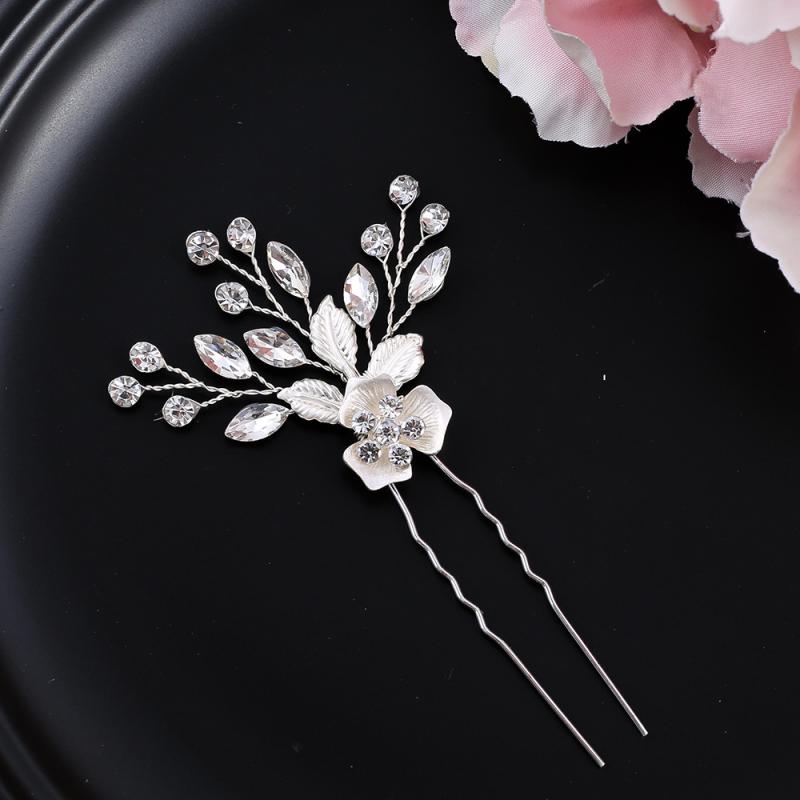 ヘアアクセサリー レディース 髪飾り ヘッドドレス ブライダル ウェディング 結婚式 小枝アクセサリー パール パール ラインストーン ビジュー コーム ヘアピン かんざし ハンドメイド フラワー 花 シルバー ゴールド ピンクゴールド