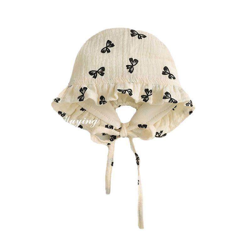 ・カラー展開: 小花（フレッシュ）、ブラックリボン、小花（イエローパープル）、ローズ、ラビット、ハート、チェリー、ドット、オレンジ・サイズ展開: 頭囲40-46cm・つばの形状: ショートブリム・帽子の形状: ラウンドトップ・機能: 保温・素材: 綿・スタイル: ガーリー、キュート、プリンセス・対象年齢: 0-12ヶ月・柄: 植物、花柄
